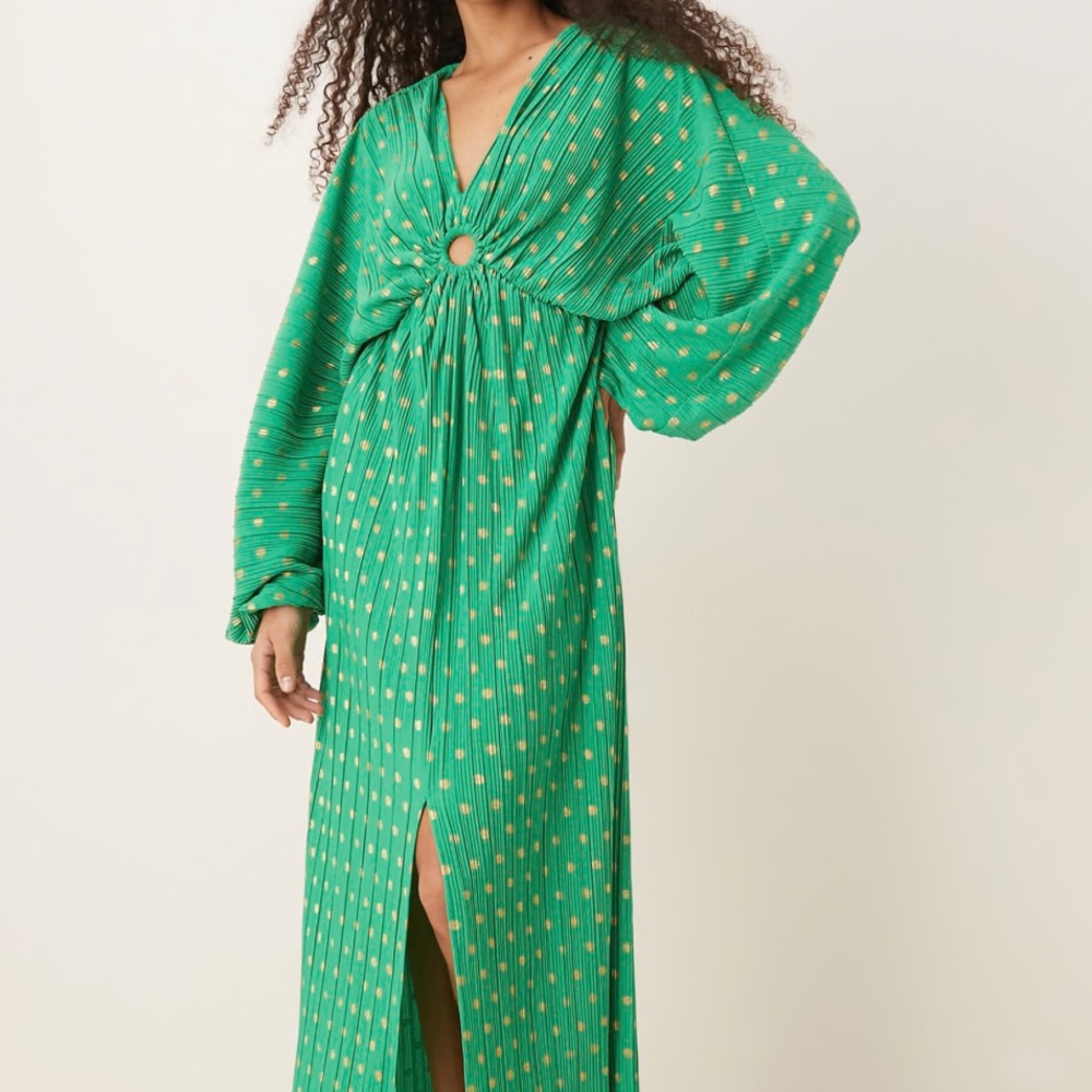 YAS Foil Polka Dot Maxi Dress